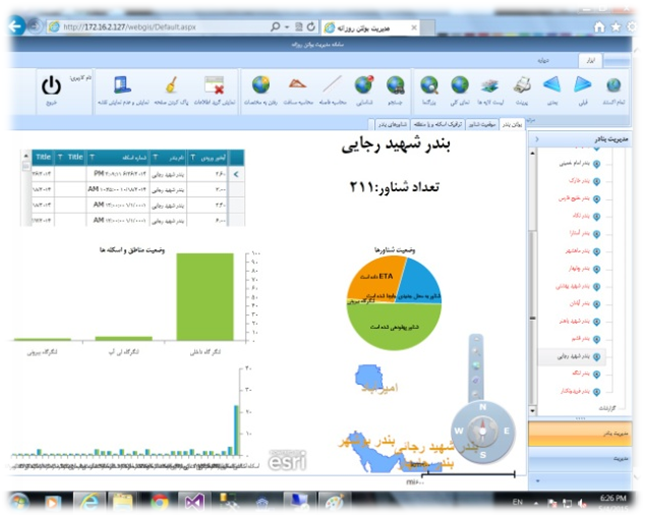 سیستم جامع دریایی بنادر ایران ( WebGIS بولتن روزانه دریایی)